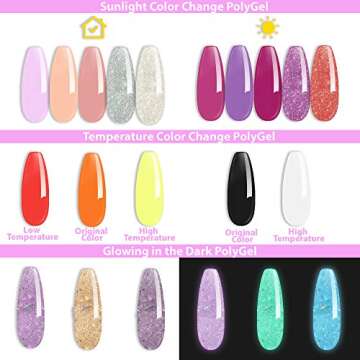 Astound Beauty Poly Nail Gel Kit – 10 Mixed Colors for Perfect Nails