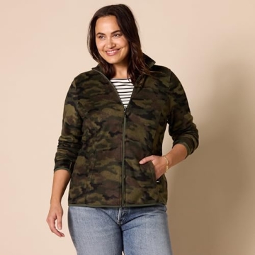 Women's Polar Soft Fleece Full-Zip Jacket - Green Camo
