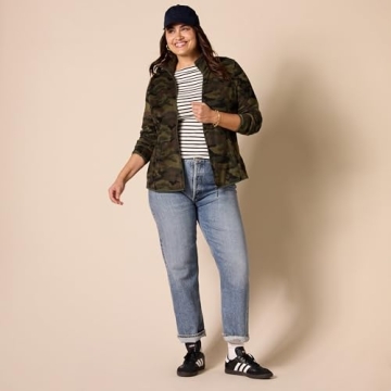 Women's Polar Soft Fleece Full-Zip Jacket - Green Camo