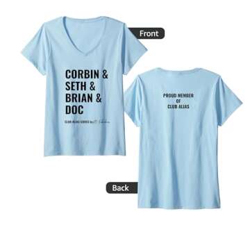 Womens The Heroes of Club Alias V-Neck T-Shirt - KD Robichaux Merch