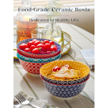 DOWAN Soup Bowls Set of 6 - Colorful Ceramic Bowls