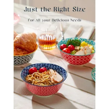 DOWAN Soup Bowls Set of 6 - Colorful Ceramic Bowls