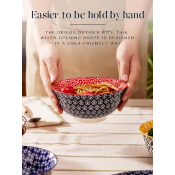 DOWAN Soup Bowls Set of 6 - Colorful Ceramic Bowls