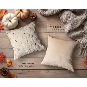 Fall Pumpkins Pillow Covers Set of 2 Soft Plush Decor