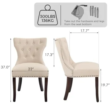 Durable LSSBOUGHT Dining Chairs - Elegant and Comfortable