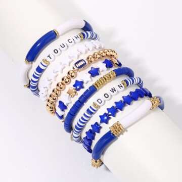 Game Day Bracelets for Women Football Charm Jewelry