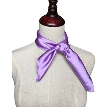 Topmode Women’s Lavender Solid Color Square Scarf Neckerchief