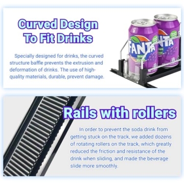 JUNMEI Soda Can Fridge Organizer Adjustable 15 Cans