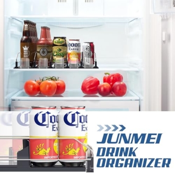 JUNMEI Soda Can Fridge Organizer Adjustable 15 Cans