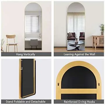 PexFix Arched Full Length Mirror 64x21 Elegant Design