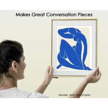 Blue Nude by Henri Matisse Abstract Wall Art: 11x14 Unframed Minimalist, Aesthetic & Boho Wall Art Print for Home, Office, Dorm, Bedroom & Studio Decor - Creative Housewarming Gift Idea for Art Lovers