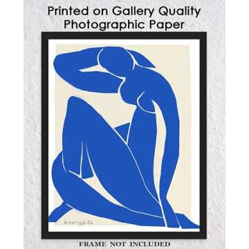 Blue Nude by Henri Matisse Abstract Wall Art: 11x14 Unframed Minimalist, Aesthetic & Boho Wall Art Print for Home, Office, Dorm, Bedroom & Studio Decor - Creative Housewarming Gift Idea for Art Lovers