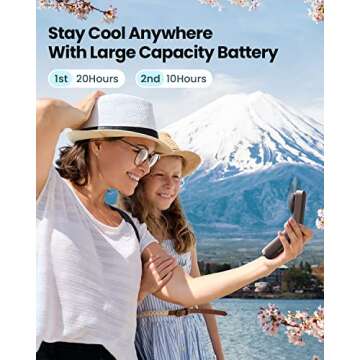 Gaiatop Portable Handheld Fan, Mini Rechargeable Folding Fans with Power Bank USB Battery Operated, ...