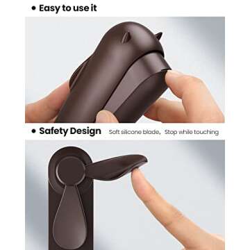 Gaiatop Portable Handheld Fan, Mini Rechargeable Folding Fans with Power Bank USB Battery Operated, Small Pocket Design for Eyelash Girls Women Travel Outdoor Brown