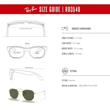 Ray-Ban RB3548 Hexagonal Sunglasses with G-15 Lenses