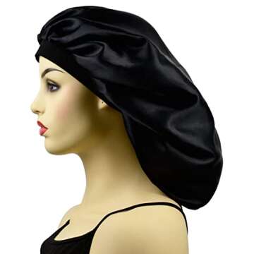 Satin Bonnets for Braids Silk Bonnet for Long Hair Covers Women XL Large Silk Hair Bonnets Sleeping ...