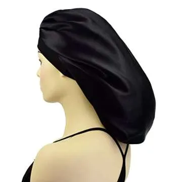 Satin Bonnets for Braids Silk Bonnet for Long Hair Covers Women XL Large Silk Hair Bonnets Sleeping Bonnets Night Sleep Cap