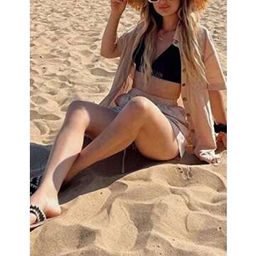 APAFES Women Summer Cotton Linen Short Sets 2 Piece Shorts Top Lounge Beach Vacation Two Piece Outfits Tracksuits