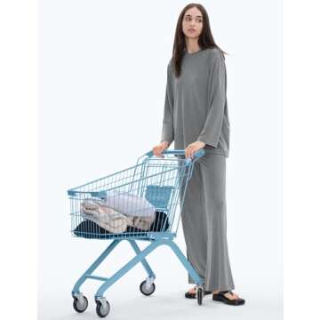 C202 Lounge Sets for Women 2 Piece Fall Airport Travel Outfits 2024 Crewneck Sweatsuits Matching Sets, Lava Large