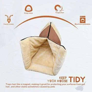 XAVENGAR 2-in-1 Cat Bed Pet Cave Bed Kitty Snooze Tunnel Pet Supplies Self Warming Cat Thermal Bed Pet Palace Pet Mat Cushion for Cats Dogs Kitty and Kittens for Travel or Home