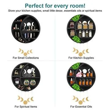 Ella & Emma Wooden Moon Shelf for Crystal Decor