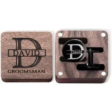 Personalized Tie Clip & Cufflinks Set for Men