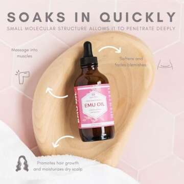 Leven Rose Emu Oil - Pure Natural Skin Moisturizer 16 oz