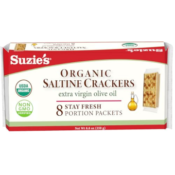 Suzie's Organic Saltines - Premium Healthy Crackers with Olive Oil