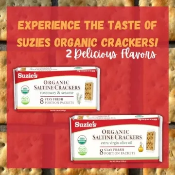 Suzie's Organic Saltines - Healthy Crackers with Olive Oil