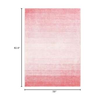 Wonnitar Modern Ombre Washable Rug, 5x7 Light Pink Rugs for Living Room, Abstract Non-Slip Pink Area...
