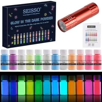 Versatile Glow in The Dark Powder - 12 Colors for DIY Projects