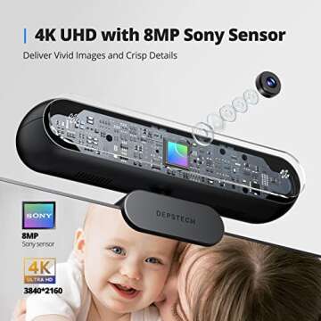 DEPSTECH 4K Webcam, DW40 Webcam with Microphone Autofocus HD Web Camera with Sony Sensor, Privacy Co...