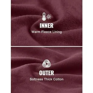 CRZ YOGA Cotton Fleece Lined Sweatpants Women 30" Straight Leg Casual Lounge Sweat Pants for Women Dark Red X-Small