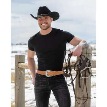 YCMI Women Western-Belts Vintage Leather Western Buckle Cowgirl Waist Belt for Jeans Pants Dresses (Fit for 29"-39")