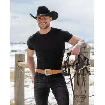 YCMI Women Western-Belts Vintage Leather Western Buckle Cowgirl Waist Belt for Jeans Pants Dresses (Fit for 29"-39")