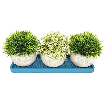 Happitasa Silicone Kitchen Sink Organizer Tray, Sponge Holder and Countertop Protector | Bathroom and Kitchen Soap Dish and Dispenser Tray (Light Grey, 12"x4")