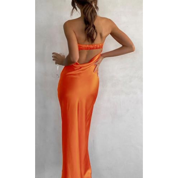 Elegant CHARTOU Strapless Satin Maxi Dress for All Occasions