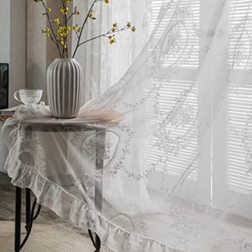 Vintage Floral Sheer Panels for Romantic Decor