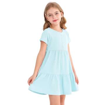 Comfortable HOOGRIN Girls Tiered Dress for Summer Fun