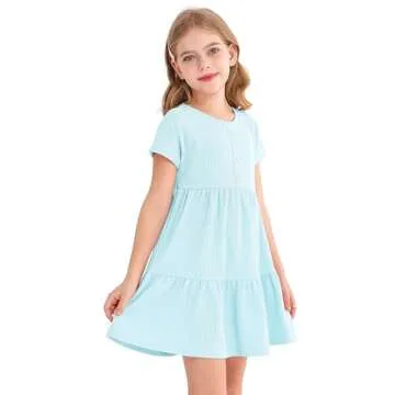 Comfortable HOOGRIN Girls Tiered Dress for Summer Fun