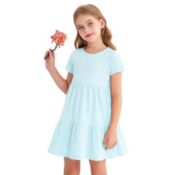 Comfortable HOOGRIN Girls Tiered Dress for Summer Fun