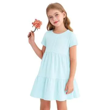 Comfortable HOOGRIN Girls Tiered Dress for Summer Fun
