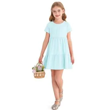 Comfortable HOOGRIN Girls Tiered Dress for Summer Fun