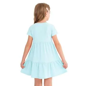 Comfortable HOOGRIN Girls Tiered Dress for Summer Fun