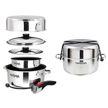 Magma 7 Piece Gourmet Cookware Set - Induction Ready and Oven Safe