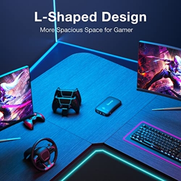 Mr IRONSTONE L Shaped Gaming Desk for Home Office