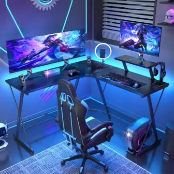 Mr IRONSTONE L Shaped Gaming Desk for Home Office