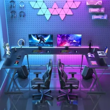 Mr IRONSTONE L Shaped Gaming Desk for Home Office