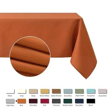 maxmill Water Resistant Tablecloth for Indoor & Outdoor Use