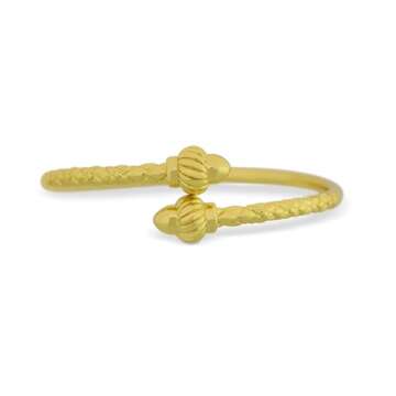 NYCFashionJewels 22kt Gold Filled Torch End Twisted Cuff West Indian Bangle Bracelet, 7 to 8